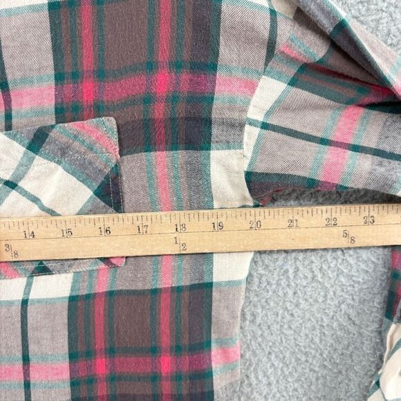 Prana Women's Size S Crimson Percy Plaid Casual Button Front Long Sleeve Hiking - Picture 6 of 10